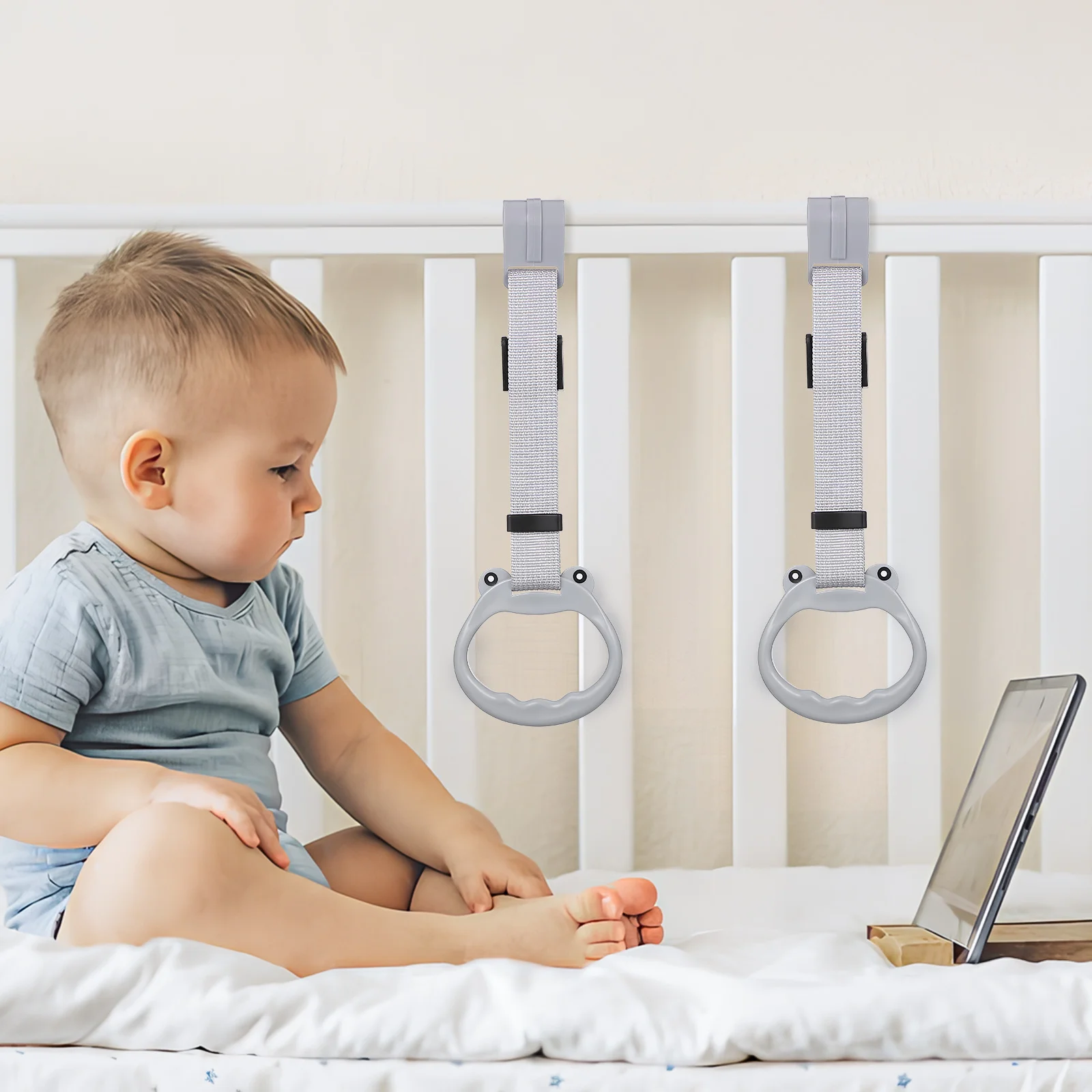 2 قطعة روضة أطفال حلقات سحب لأعلى قابل للتعديل حلقة سرير الرضع للأطفال الصغار مقبض قائم تعلم المشي ملحقات السلامة