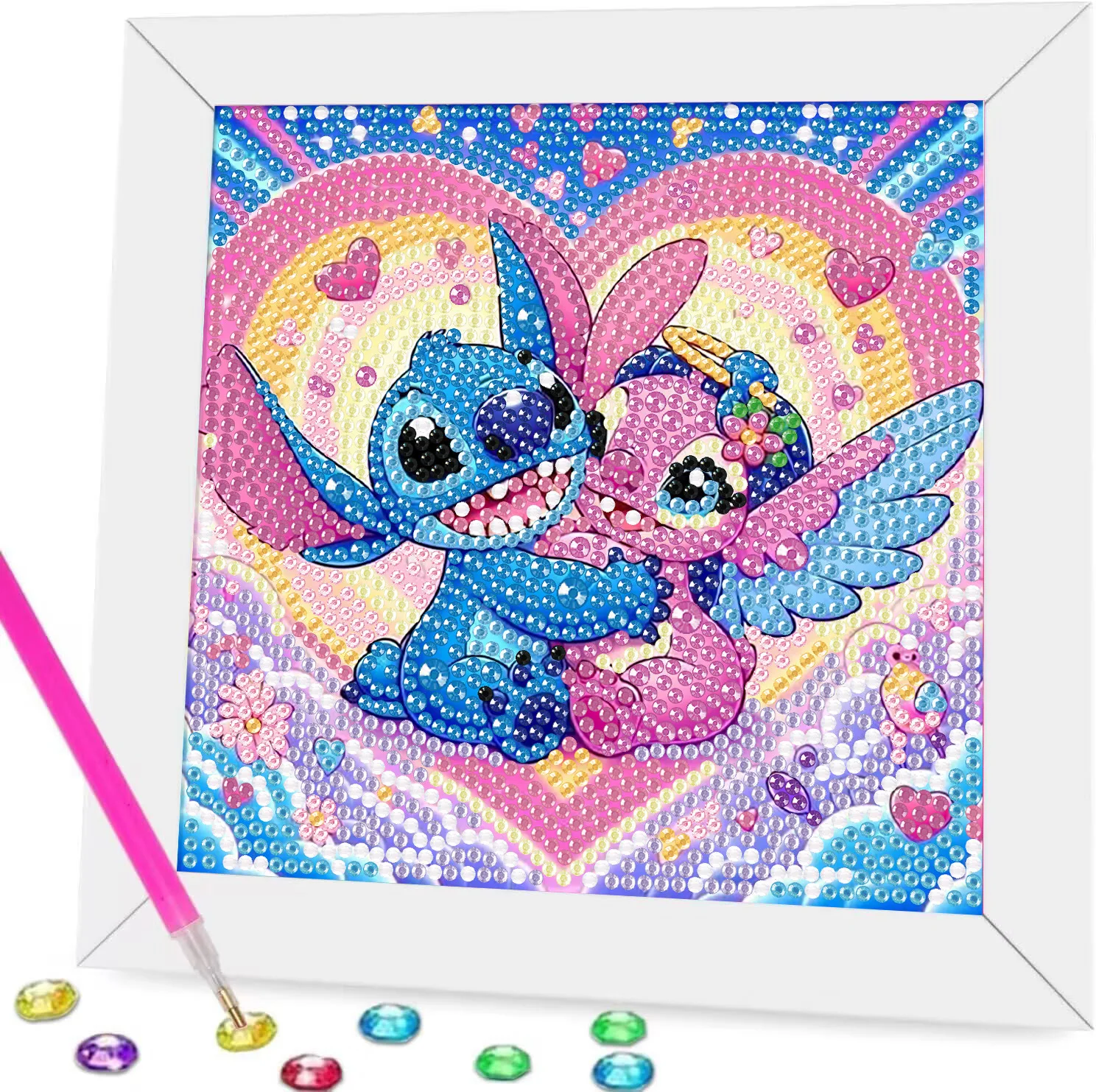 

Adorable Stitch Diamond Painting for Children's Handicraft DIY Crystal Glitter Cartoon Creative Sticker Art