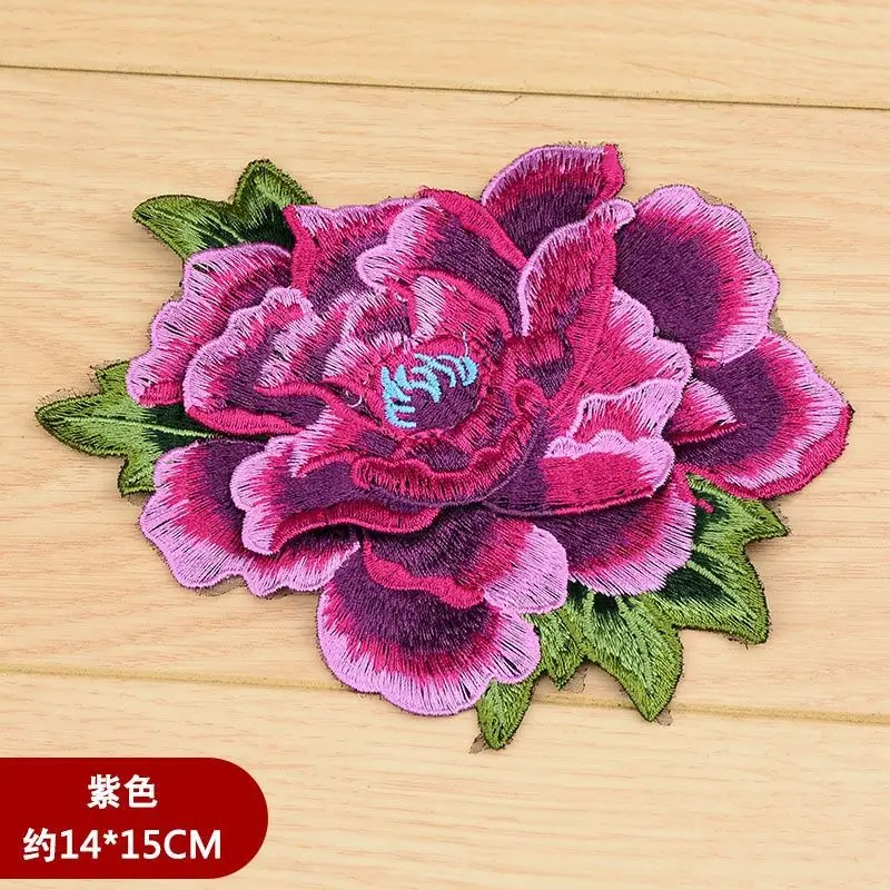 Rose Flower Embroidery Applique DIY Dress Hat Bag Jeans Sew On Patches 3D Tassel Patch Clothing Sewing Accessories