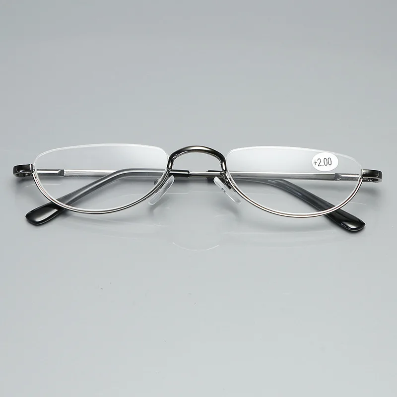 Lunettes de lecture à charnière à ressort en métal, demi-monture, demi-jante, en résine Ultra légère, soins de la Vision + 1.00 ~ + 4.0 dioptrie