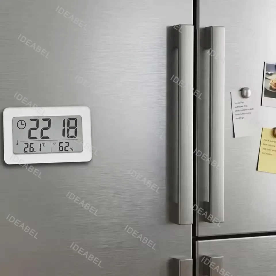 Digital Clock Temperature Humidity Meter Battery Powered Desktop Wall Mount for Kitchen Bathroom Office Living Room Bedroom gallery 2