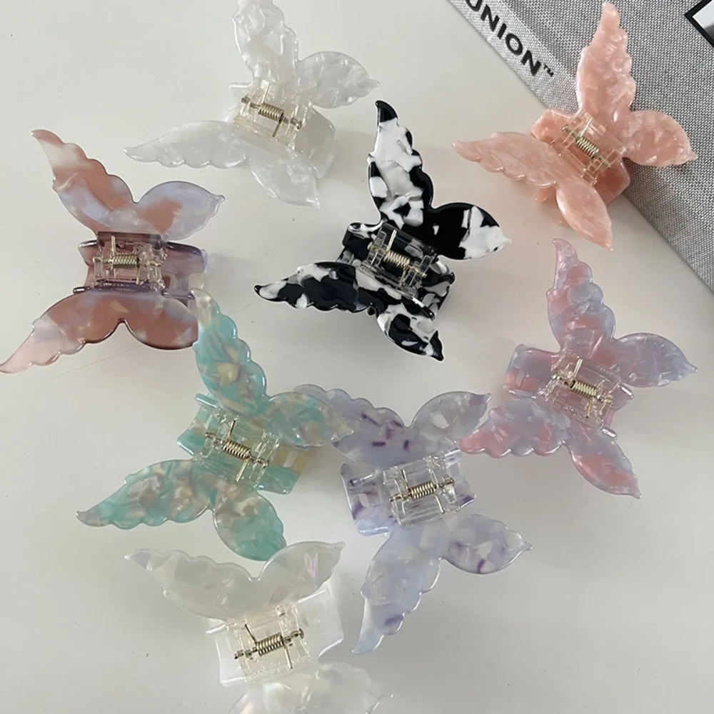 

Vintage Butterfly Hair Claw Acetate Fiber Sweet Colorful Hair Accessories Women Hair Clamps Hair Clip Crab Headband Clips