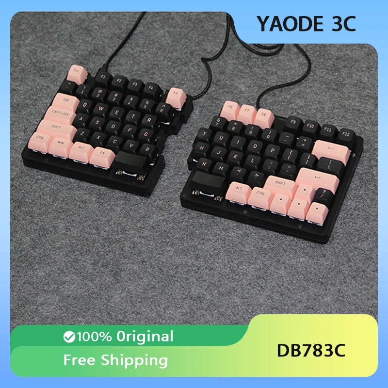 DEBROGLIE DB783C Split Type Mechanical Keyboard Customized Hot Swap Wired Gaming Keyboard LED Ergonomics PC Office Accessories