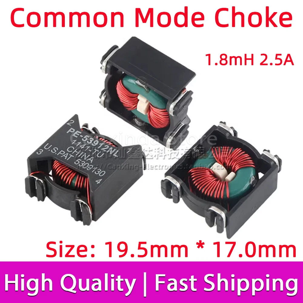 

2pcs PE-53912NLT SMT Common Mode Choke Coil Inductor Filter Inductance 1.8mH 2.5A Switching Power Supply PE 53912NLT