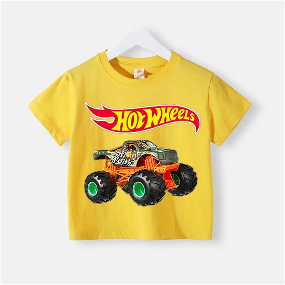 Kids Summer Car print Baby Baby Short sleeve cotton T-shirt Boys girls round neck short sleeve top Cotton T-shirt top