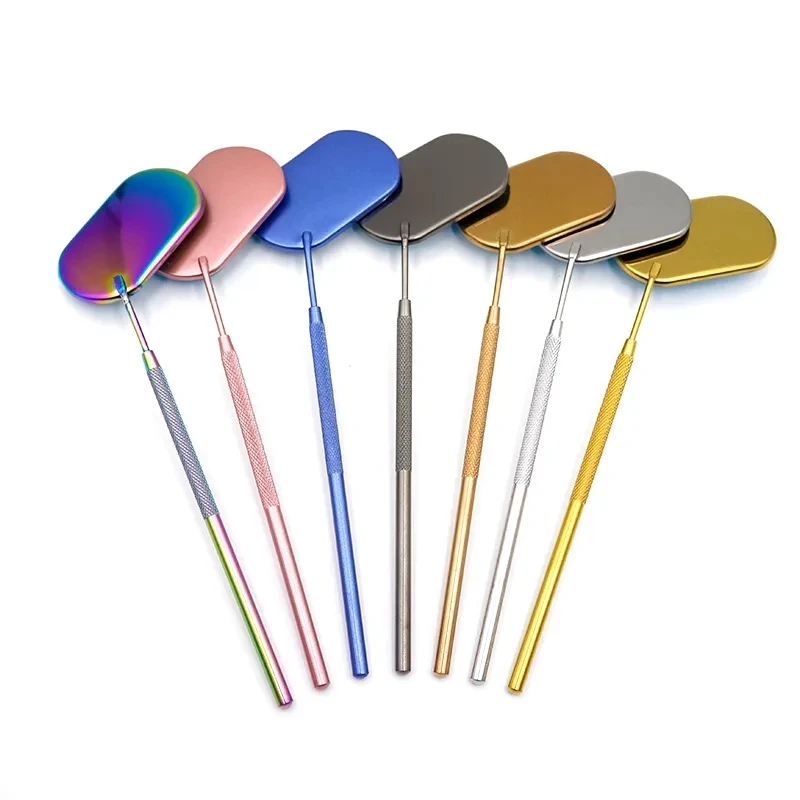 Miroir de cils narmultifonction en acier inoxydable, outils de maquillage de beauté, extension de cils, cils multicolores portables, 1PC