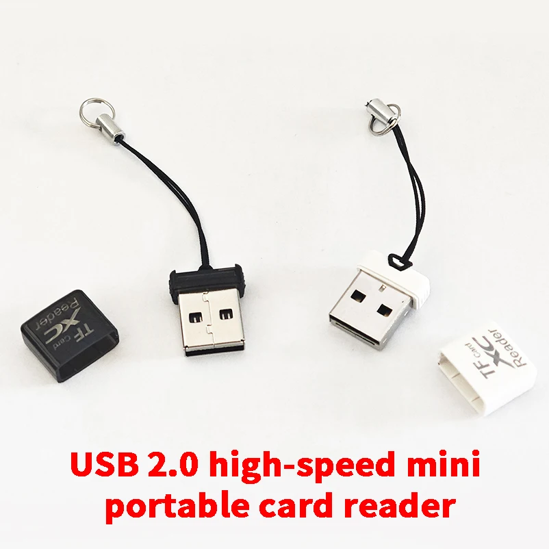 Mini czytnik kart Super Speed USB 2.0 SD TF Mobilny przenośny czytnik kart pamięci Adapter Czytnik kart samochodowy do komputera
