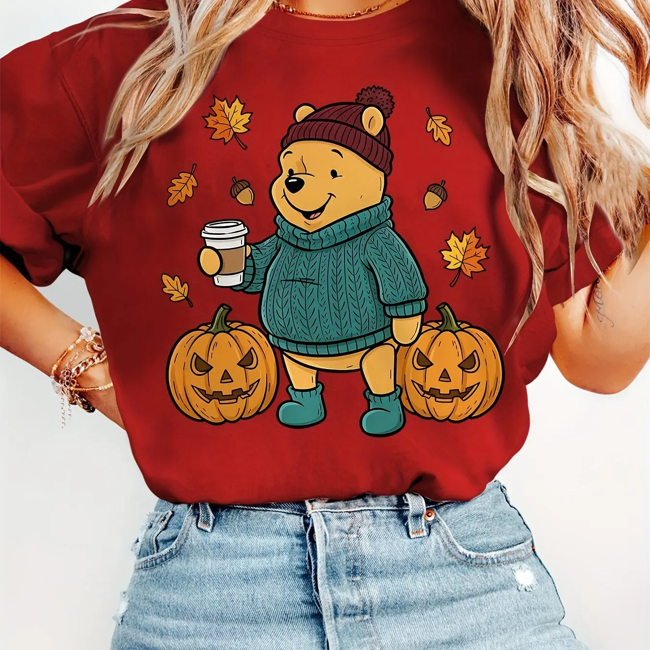 

Футболка Disney с Винни-Пухом, хлопковая мужская и женская повседневная модная уличная одежда большого размера, свободная одежда унисекс с короткими рукавами для мероприятий