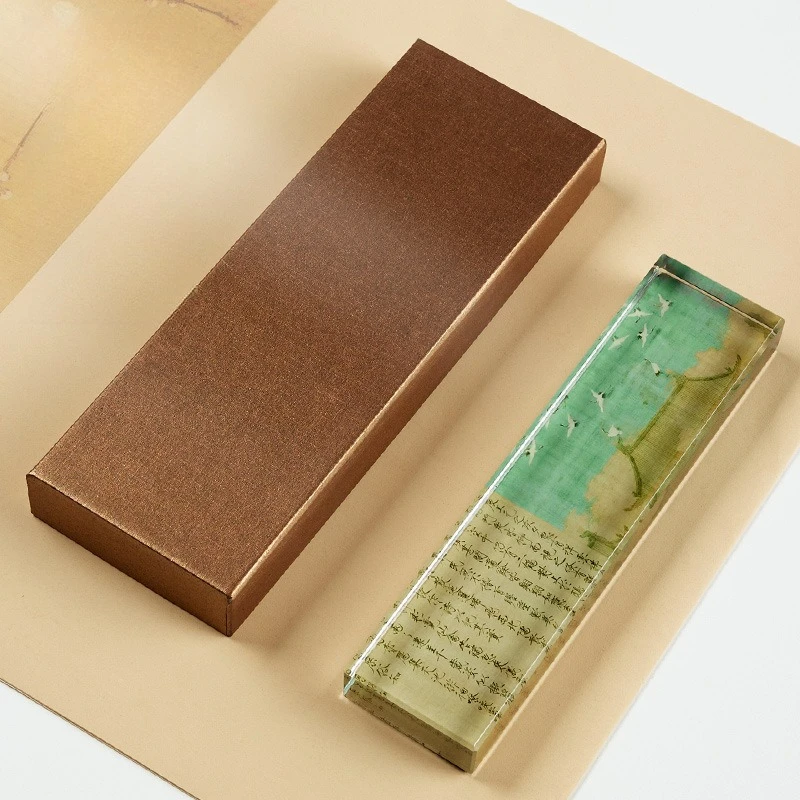 Crystal Paperweight Ruler Calligraphy Paperweight Brush Paperweight Creative Book Press