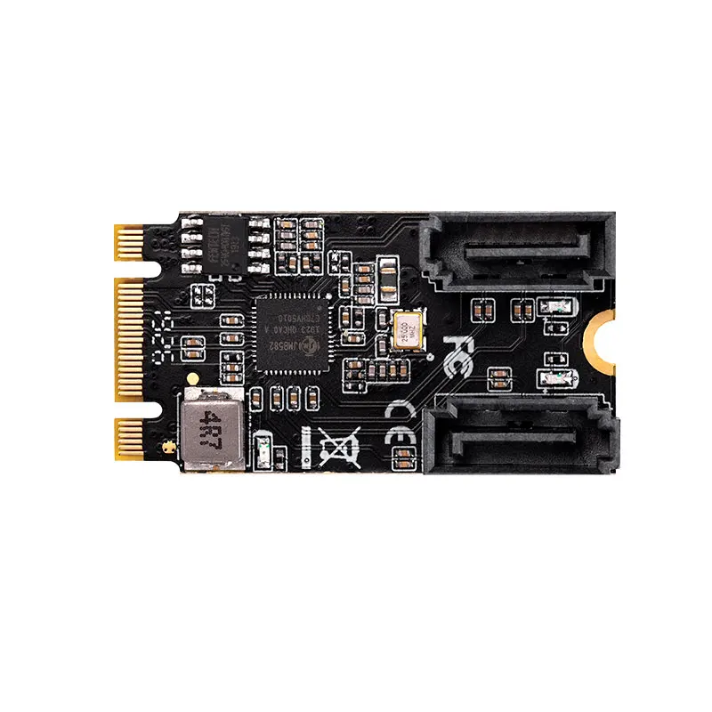 

6 Гбит/с M2 22x42 M Key + B Key Controller Адаптер M.2 к SATA Внутренняя карта расширения SATA 6G Умножитель портов SATA 2 порта SATA III