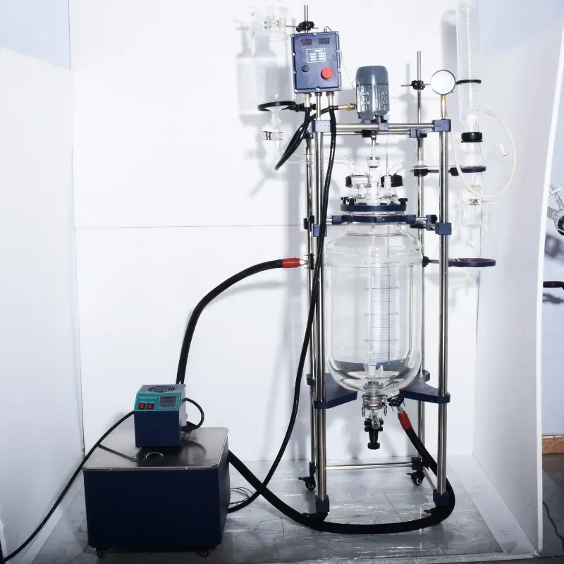 Chemical Reactor Tank Jacketed Borosilicate Glass Lab Chemical Reactor