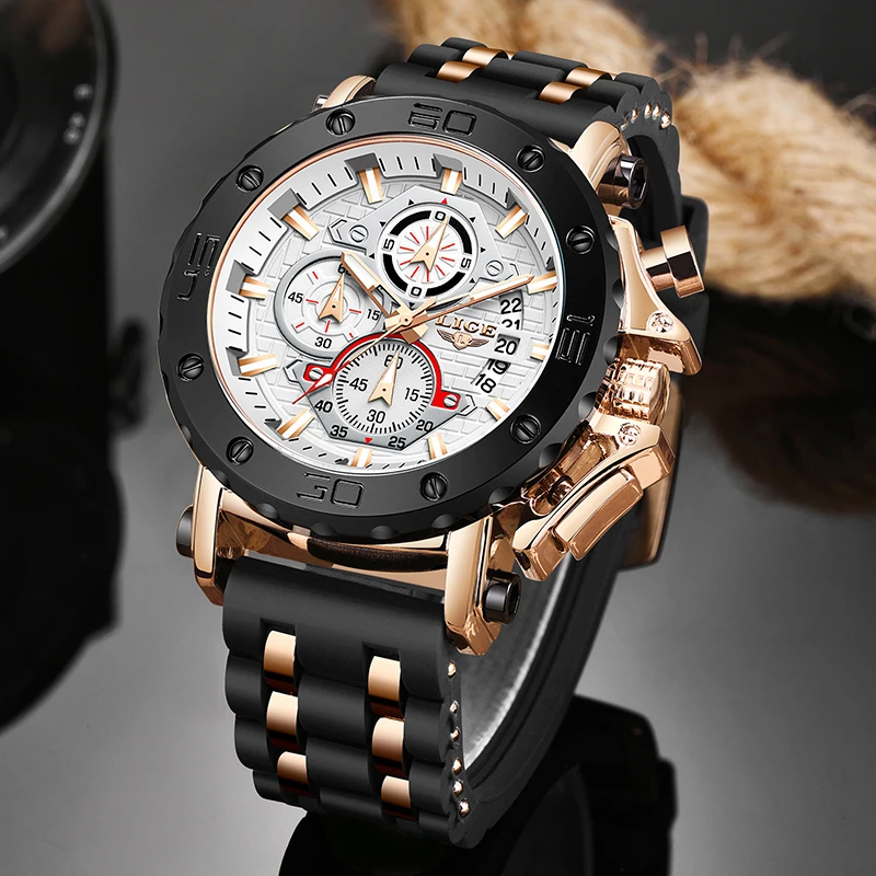 New LIGE Men Watch Military Clock Top Brand Luxury Casual Sport Quartz Date Wrist Watches for Men Chronograph Relogios Masculino