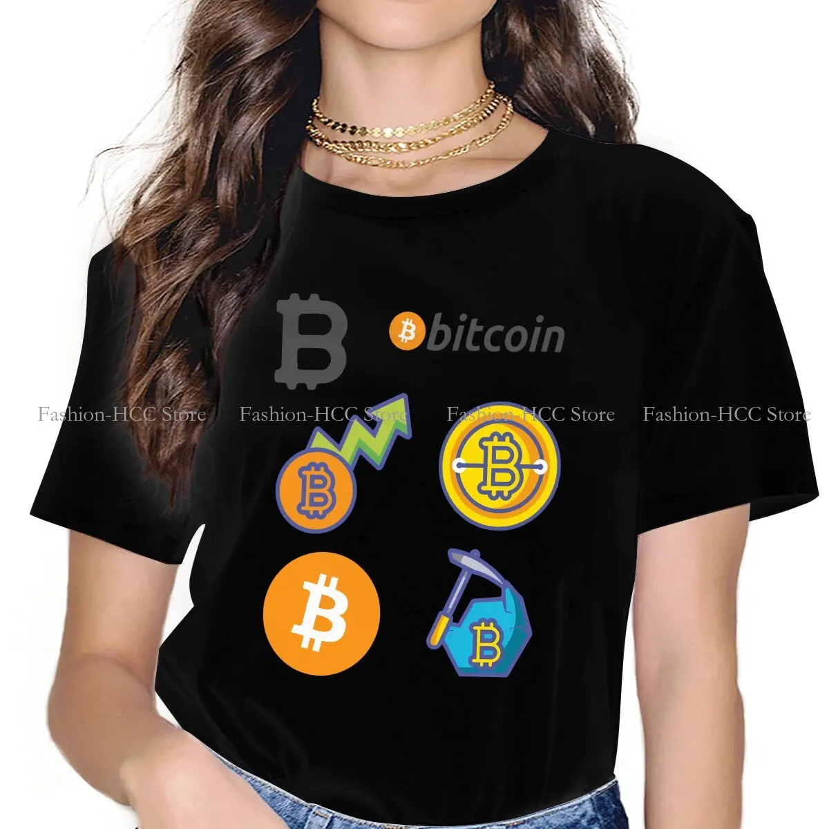 Poliéster camiseta para homens, "eu te amo tanto bitcoin", roupa hipster