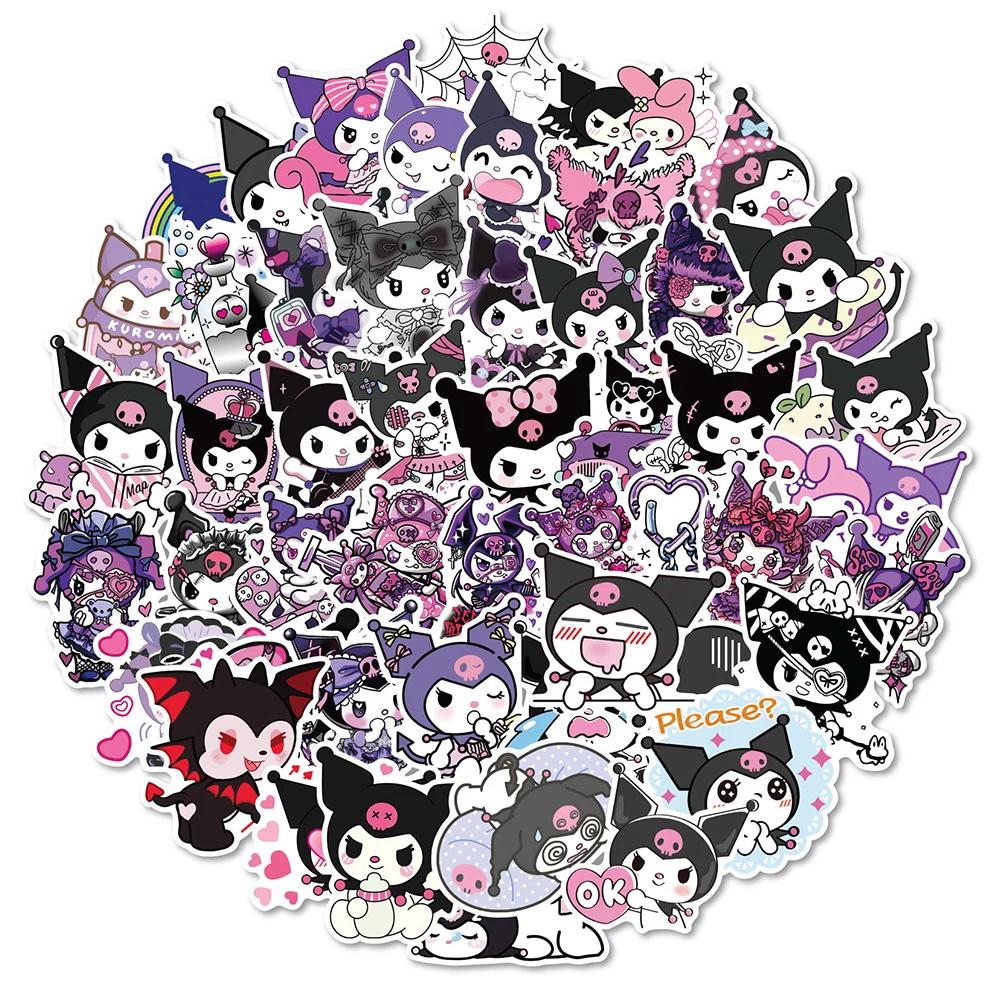 10/30/50PCS Cute Kuromi Cartoon Sticker Pack Waterproof DIY Laptop Phone Case Kawaii Sanrio Anime Stickers Decals Wholesale