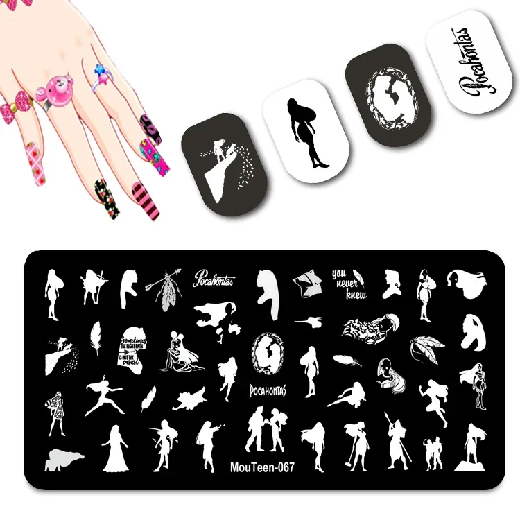 2022 New Russian Alphabet Nail Stamping Plates Russia New letters Stamping Plate Nail Art Templates #072