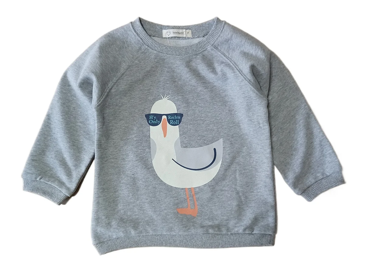 Sudadera de manga larga para niños y niñas, camiseta de dibujos animados de Color sólido, primavera y otoño, nueva