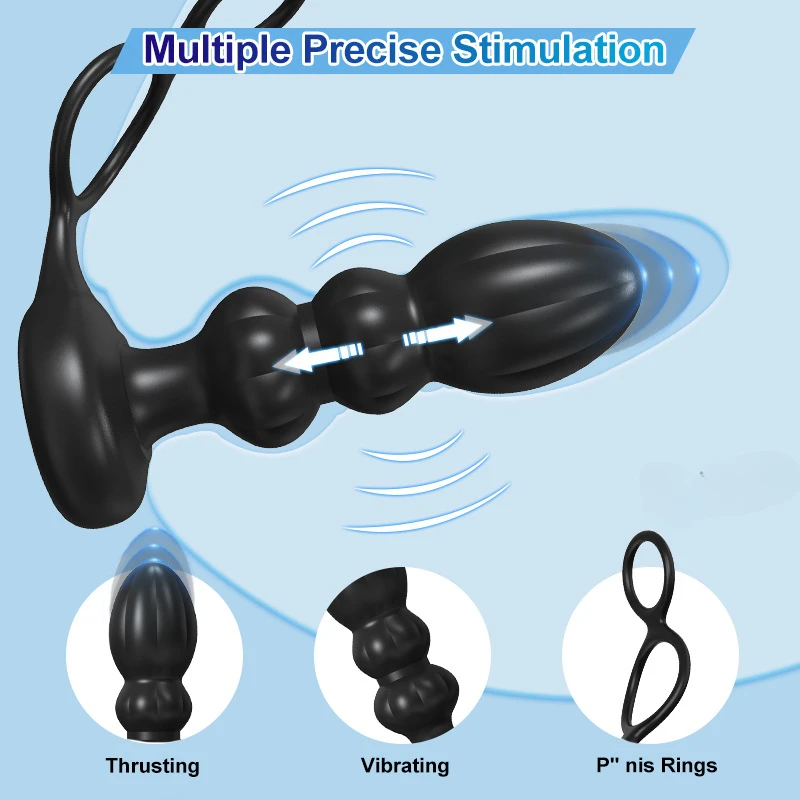 Thrusting Remote Control Butt Plug Anal Sex Toy with Vibrating and Thrusting Modes Prostate Massager for Male and Female Sex Toy