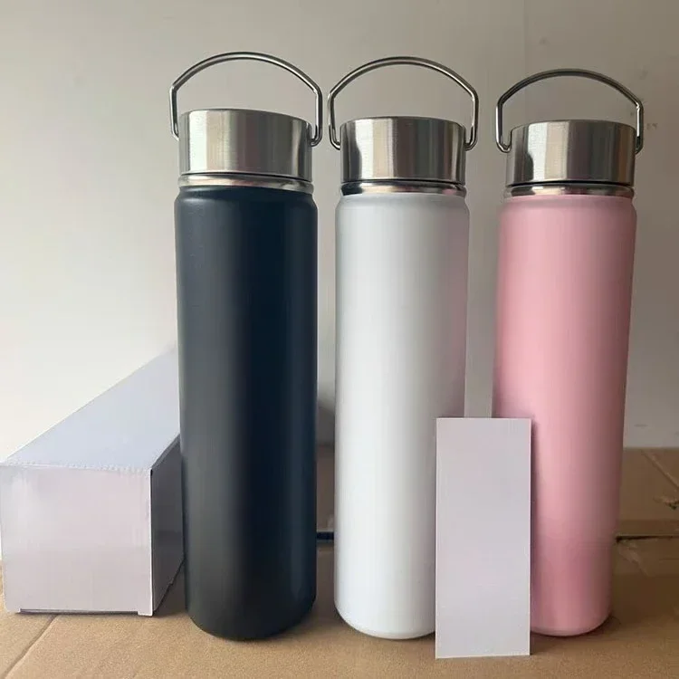 Solid Colo Sports 710ml Insulated Water Bottle for Hiking 316 Stainless Steel Water Bottle with Handle Metal Water Bottle