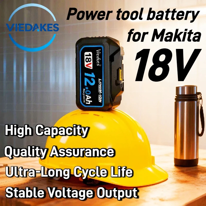 

Original 18V 12.0Ah Li-ion Battery, for Makita 18v battery BL1860 BL1850 BL1840 Power Tools, Fast Charging with charger