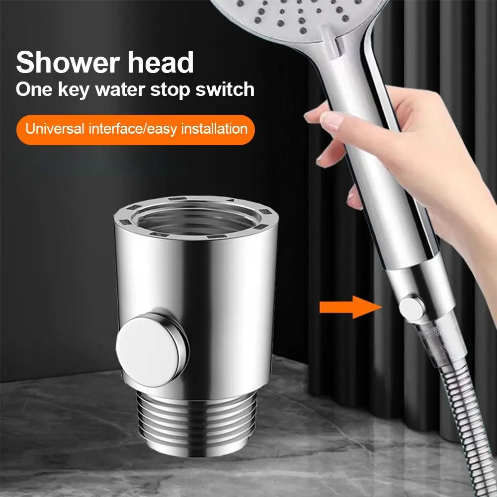 Plastic Shower Head Water Stop Valve One-Button Water Flow Control Shower Head Control Switch Shower Head Controller