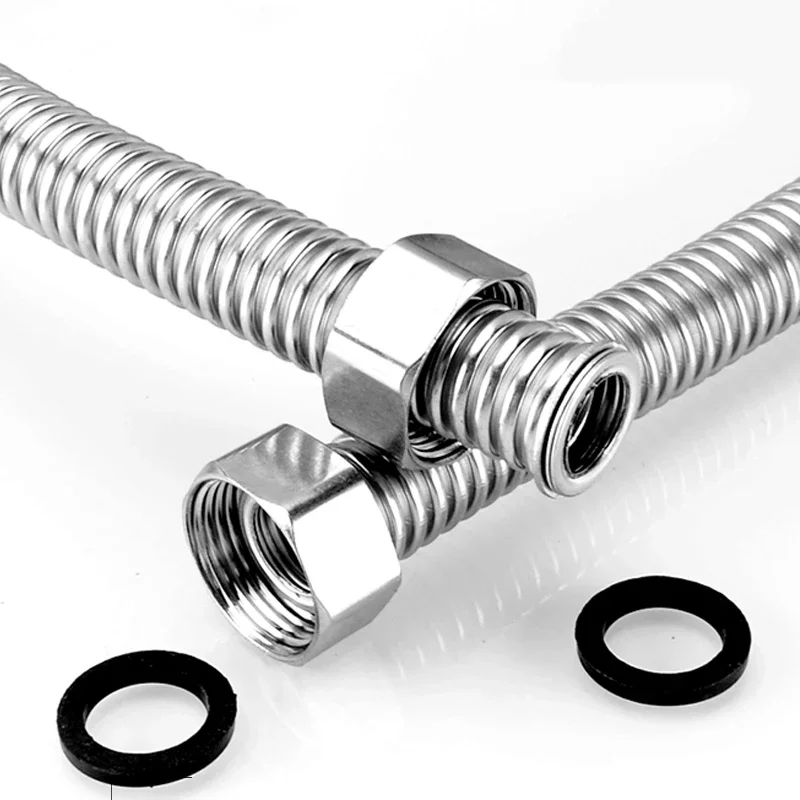 Shower Hose 10/20/30/40/50/60/80/100cm Bellows Extension Tube 1/2