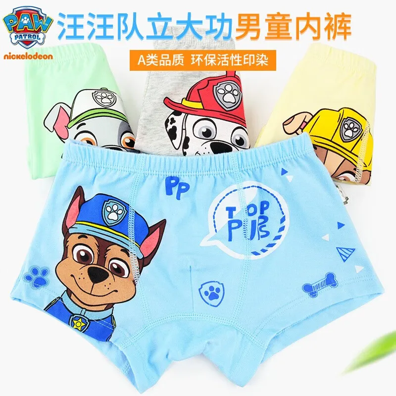 4pcs/set Original Paw Patrol Cartoon Children's Underwear Boys Modal Chase Marshall Boxer Shorts Baby Boy Panties Birthday Gifts