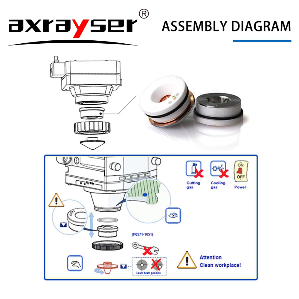 Laser Ceramic Ring OEM 28 32mm Nozzle Holder for Precitec Raytools WSX Fiber Head P0571-1051 KT CON Procutter Lightcutter BT230