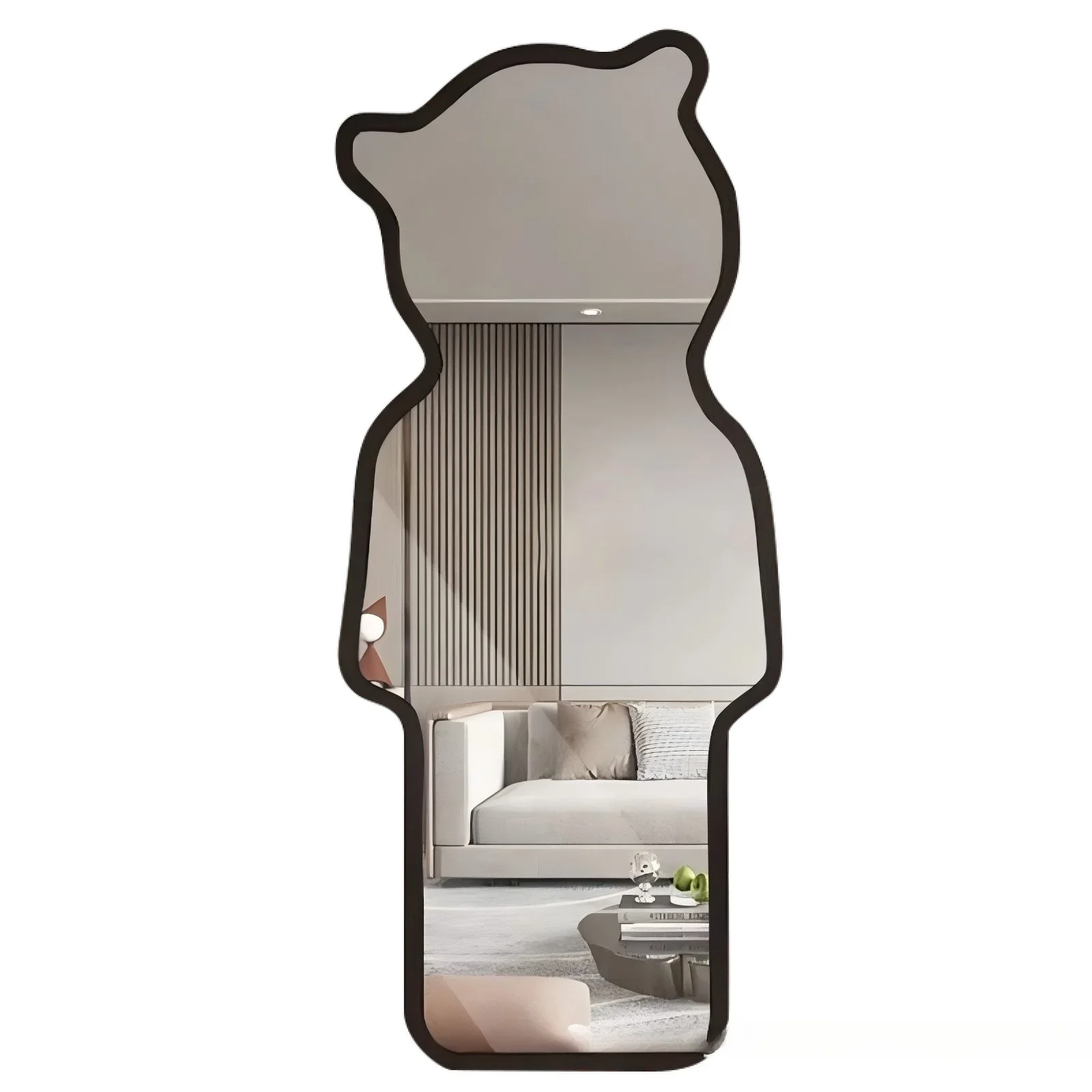 #Full-length Mirror Floor-to-ceiling Household Ins Cream Wind Full-length , Wall-mounted Bear Fitting Light Luxury High-end