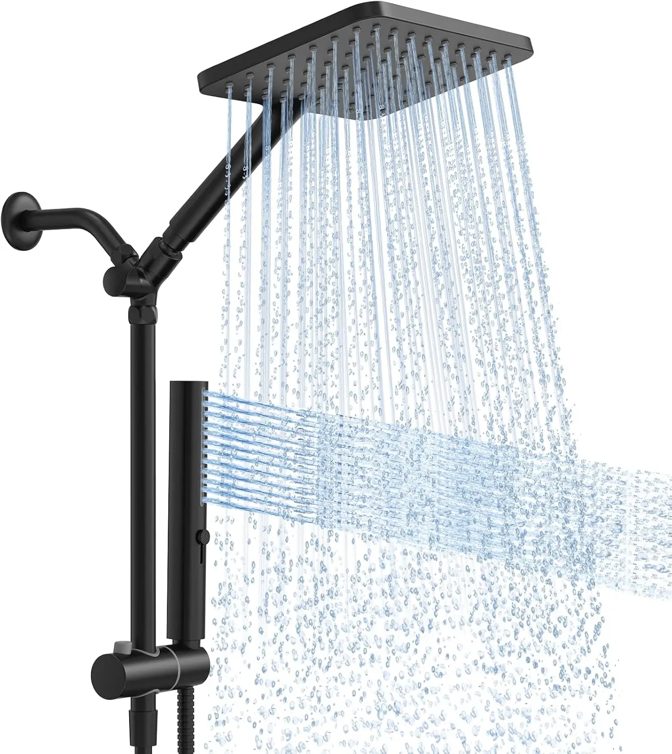 

10-Inch High Pressure Rain Shower Head with Handheld Combo, Adjustable Dual System, Matte Black
