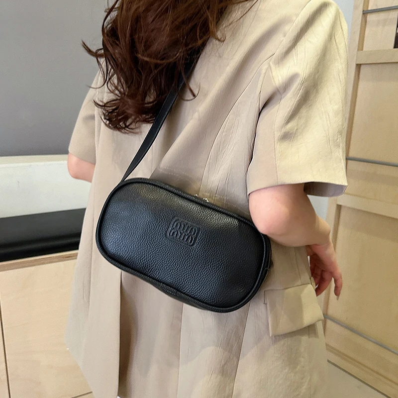 New Famous Luxury Brand Women\'s Shoulder Bag 2024 High Quality Cowhide Girl Saddle Bags Trendy Designer Female Crossbody Bolsas