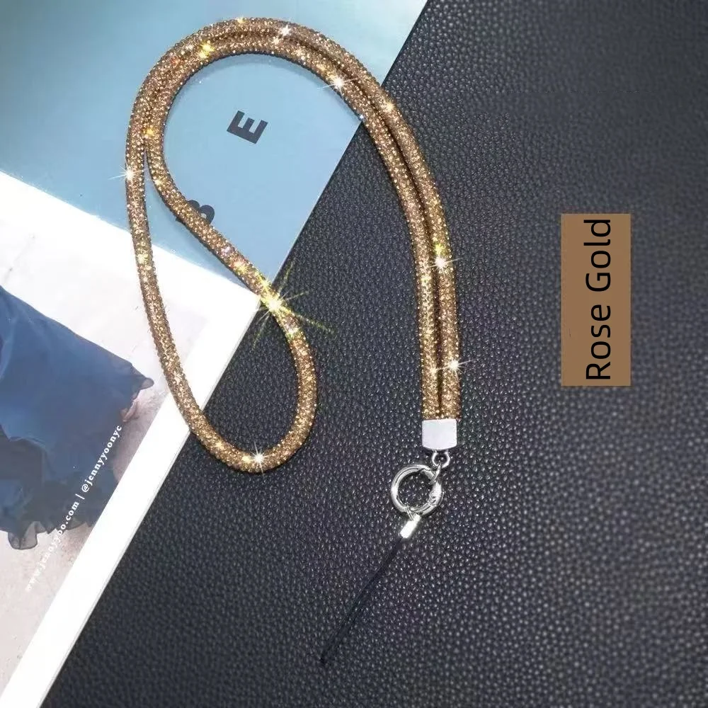 Stilvolles, universelles Handyband mit glitzernden Steinen zum Umhängen am Hals, geeignet für iPhone/Samsung/Huawei/Xiaomi. – Detail 3