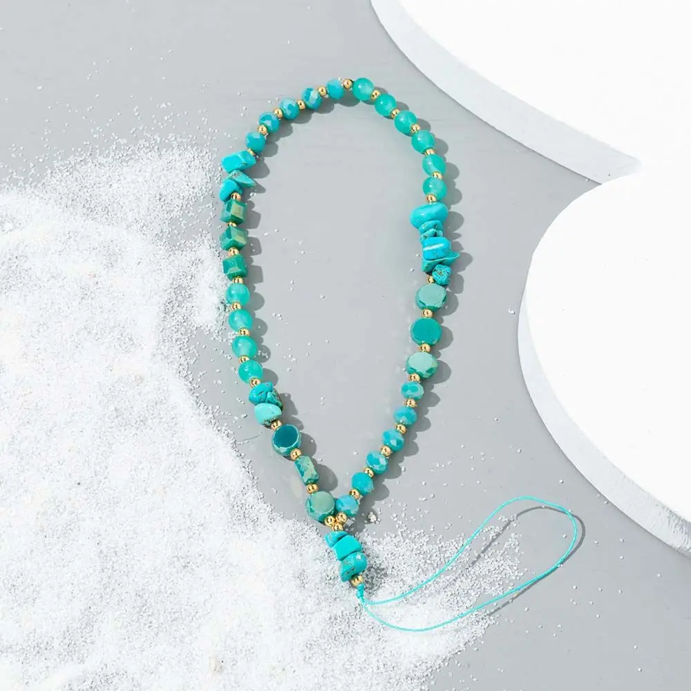 

Phone Chain Anti-Lost Rope Pearl Bead Cell Phone Lanyard Crystal Stone Beads Lanyard Mobile Phone Strap Letter Beads Chain