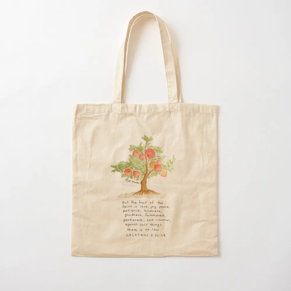 

Watercolour Apple Tree with Galatians 5 Bible Verse on Fruit of the Spirit Tote Bag shopper bag women Cloth bag Canvas Tote