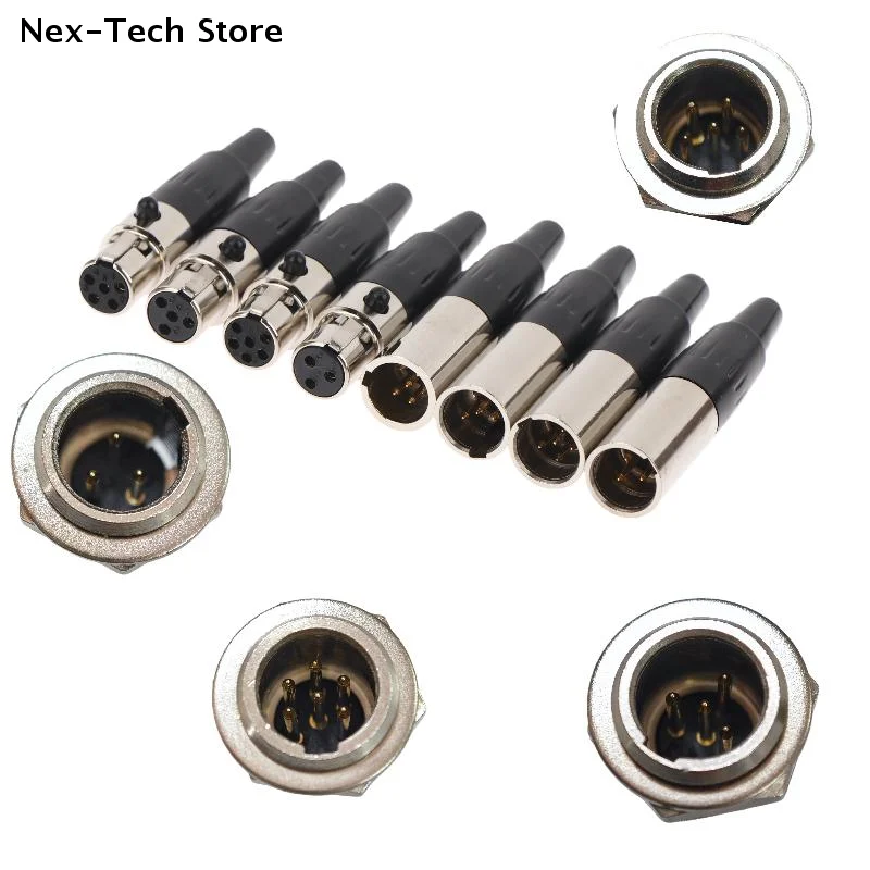 1Pcs Mini 3/4/5/6 Pin Female / Male Plug Male Socket Small XLR Audio Straight Connector XLR For Microphone Cable