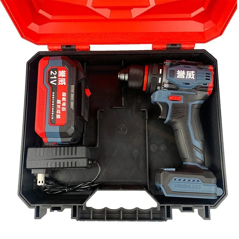 20V Brushless Lithium Cordless Drill Impact Power Tool for Metal Wood Concrete Drilling Portable Rechargeable OEM