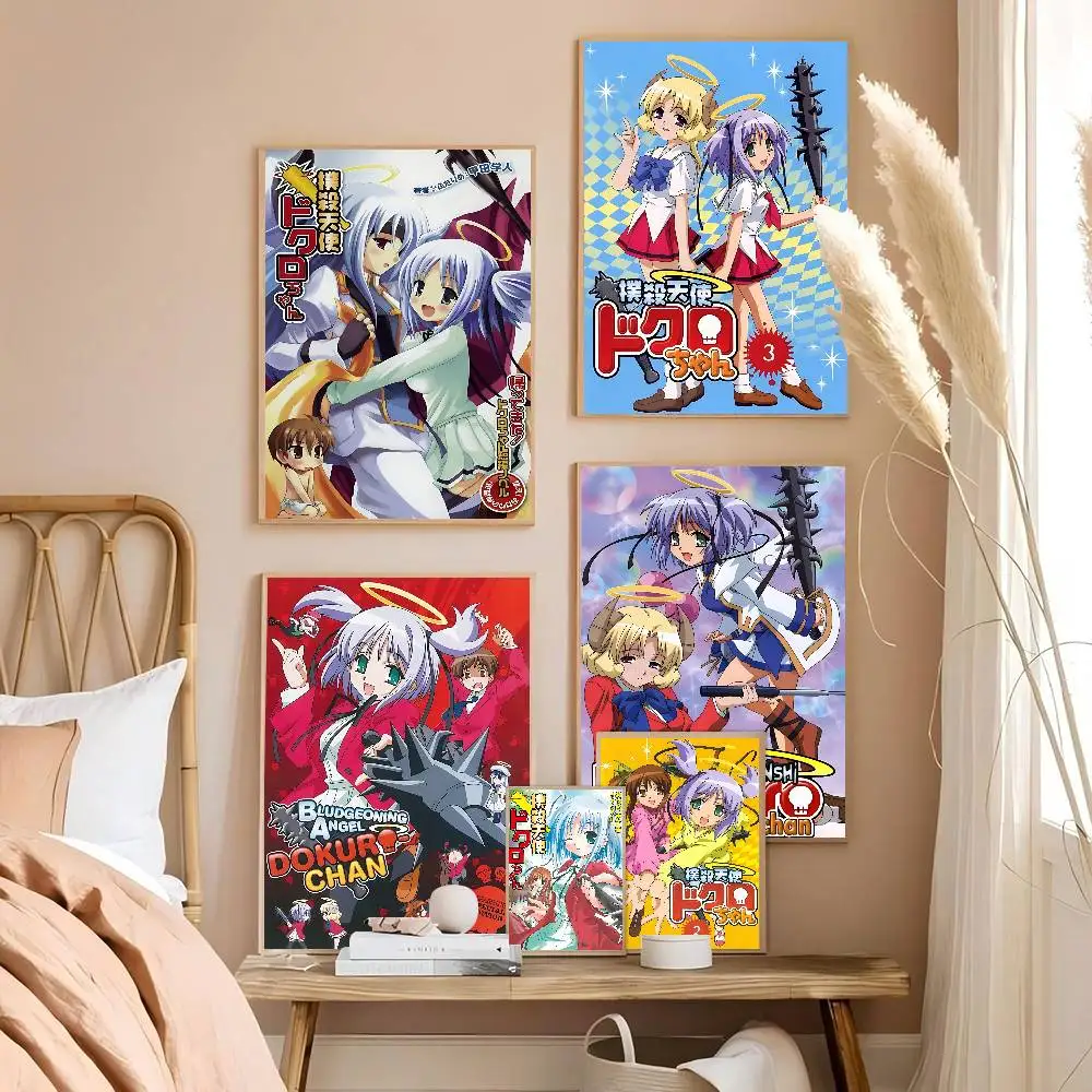 B-Bokusatsu T-Tenshi Dokuro-chan  Vintage Posters Sticky Retro Kraft Paper Sticker DIY Room Bar Cafe Kawaii Room Decor
