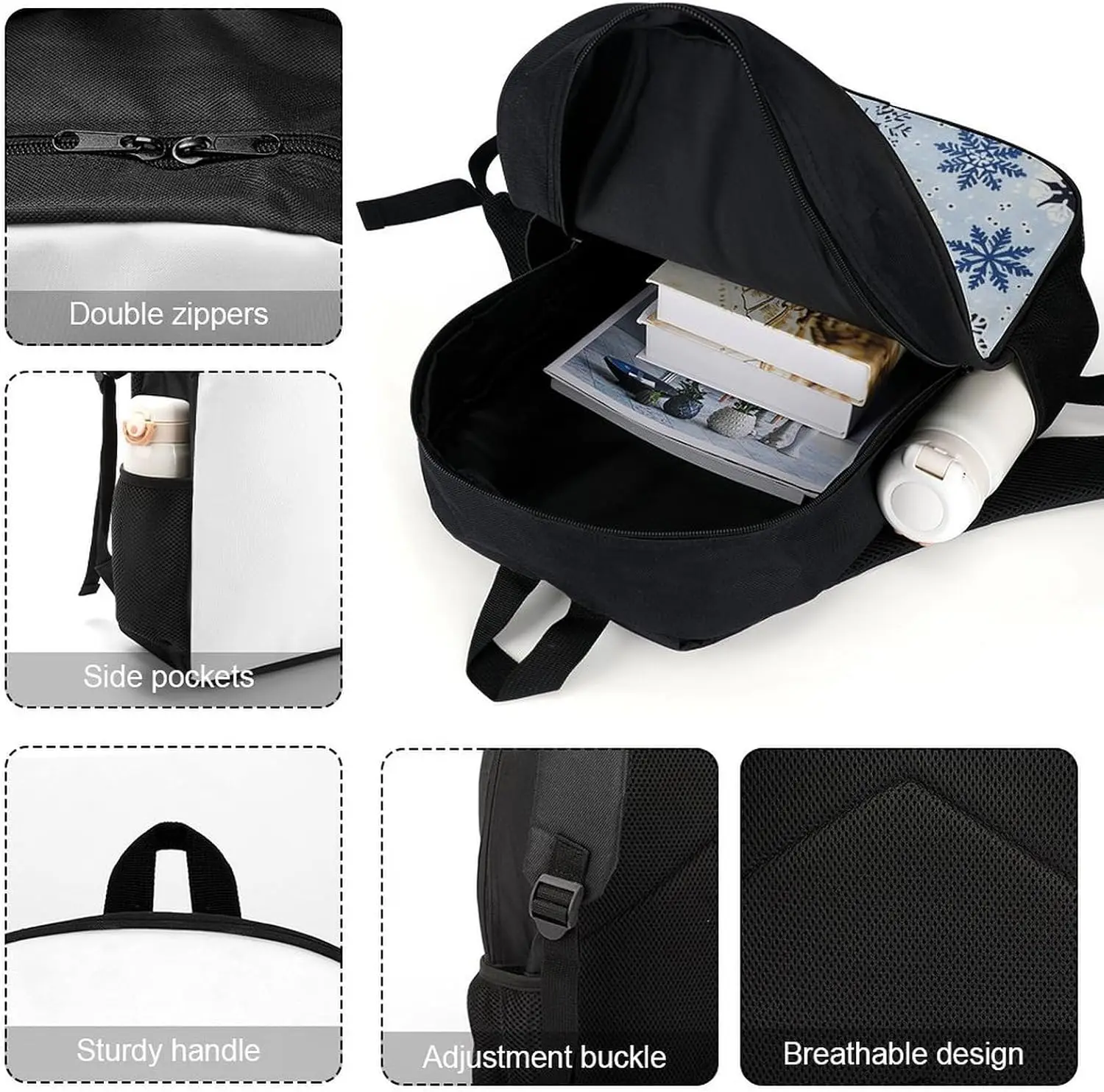 Blue And Light Blue Bookbag - Ultra Lightweight Portable Backpack Work Travel Backpack For Men Women Fits 16 Inch Notebook