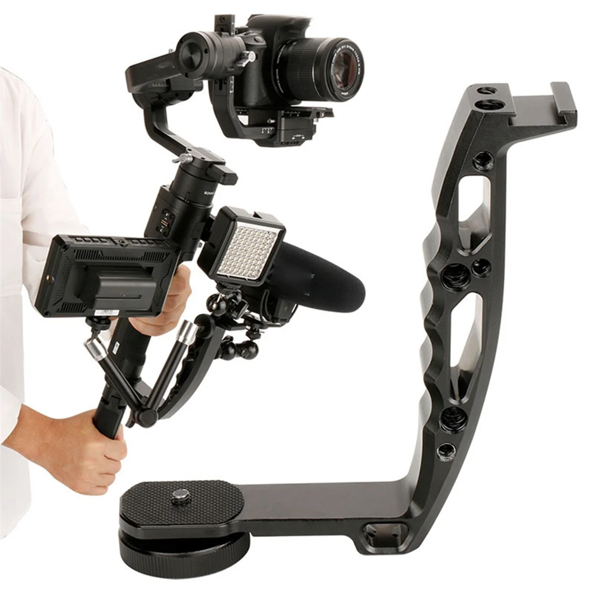 

2025+ Accessory for Crane 2 Aluminum Alloy L Bracket Extended Single Handle Grip for Crane 2 S Gimbal