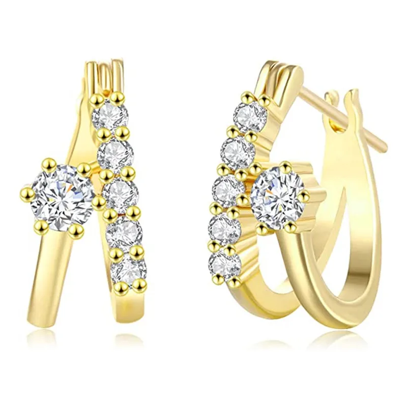 Huitan Neue Kreuz Hoop Ohrringe für Frauen Gold Farbe Einfache Stilvolle dame Ohr Ohrringe Moderne Trendy Weibliche Schmuck Dropshipping