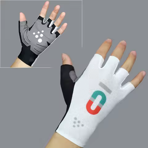 Guantes Ciclismo 남성 여성 프로 에어로 사이클링 장갑 팀 라이트 하프 핑거 안티 슬립 충격 방지 도로 자전거 장갑