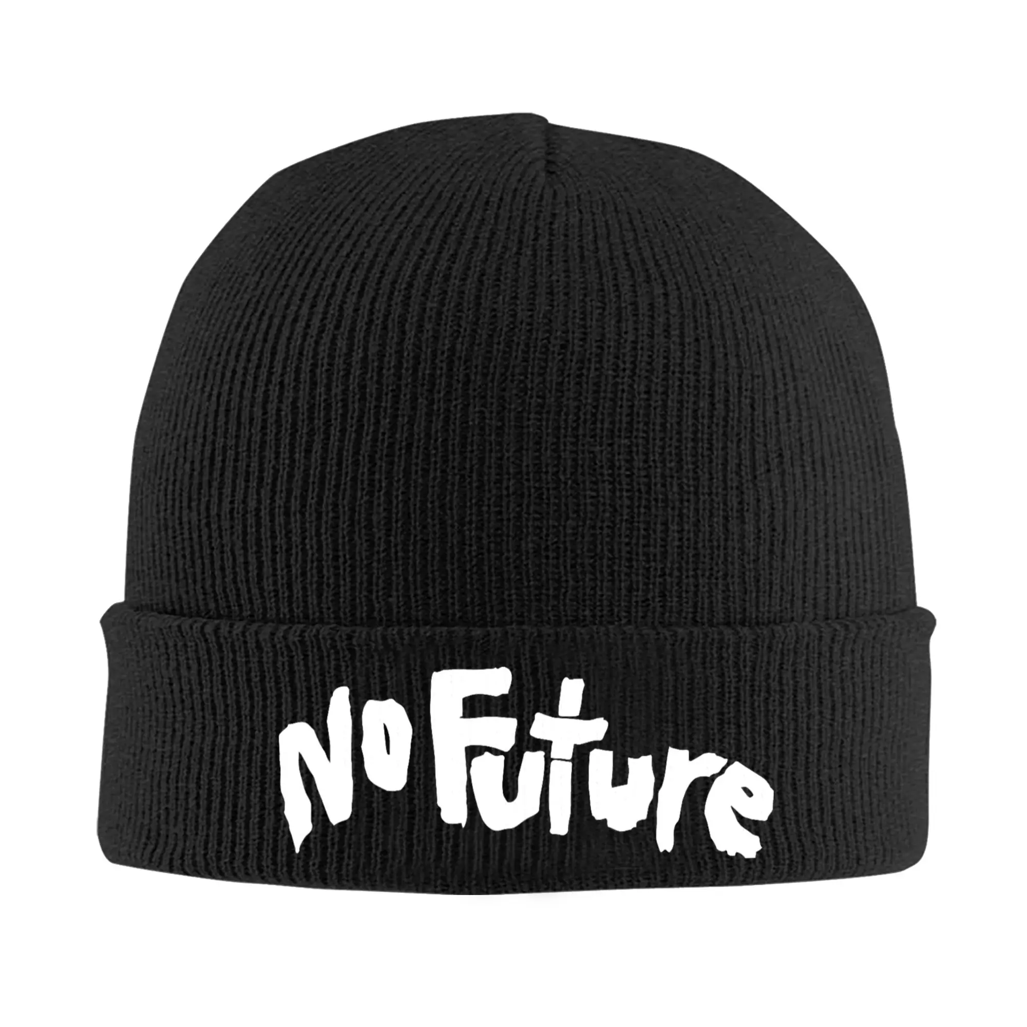 Nerdy Iconic No Future Sci-Fi Punk Science Knitted Hats Autumn Winter Beanies Baggy Funny Cap Female Male Acrylic Skullcap