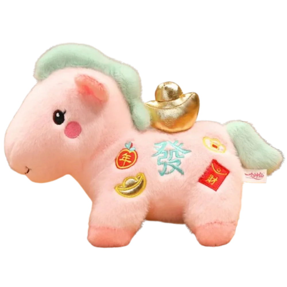 

2026 Horse Year Zodiac Horse Figurine Soft Stuffed Realistic Lucky Pony Toys 12cm Decorative Horse Year Mascot Children Toys