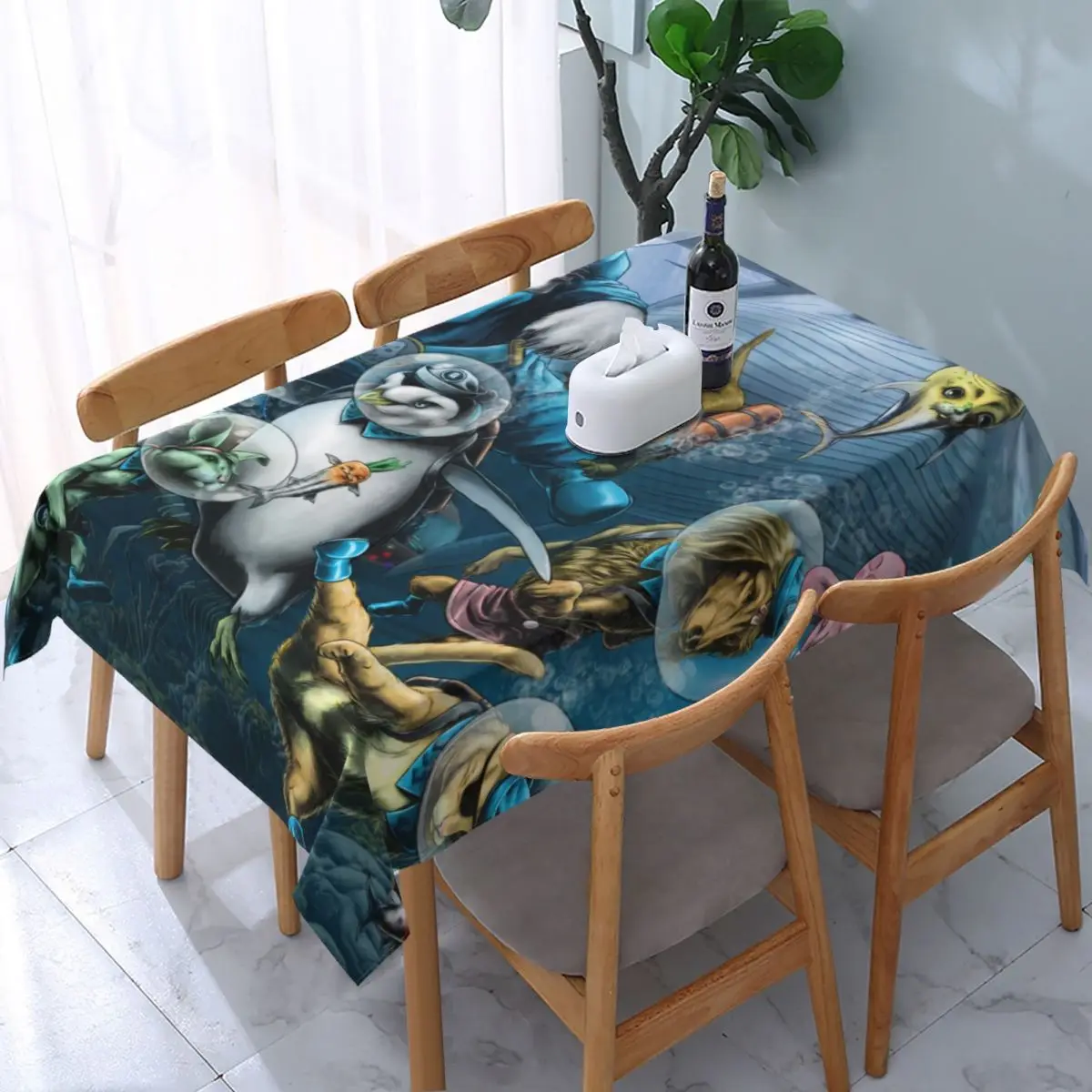 Custom Rectangular Disney The Octonauts Adventure Tablecloth Fit 40