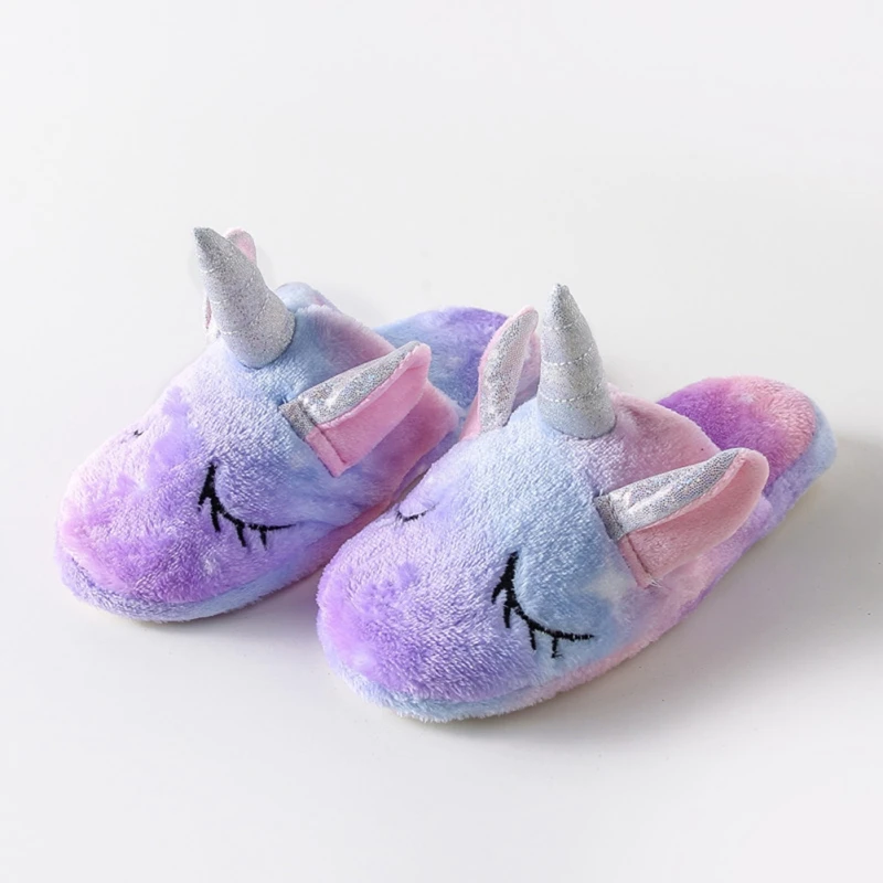 Cartoon New Winter Kids Plush Slippers Children's Indoor Slides Non-Slip Soft Mule Girls Boys Warm House Cotton Shoes