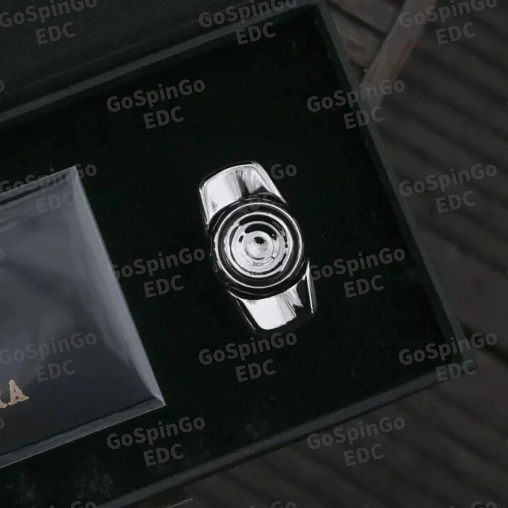 AuroraEDC ลูกบอลสปินเนอร์ไทเทเนียมแบบคริสตัลสองใบพัด ดีไซน์ดั้งเดิม ของเล่นคลายเครียด