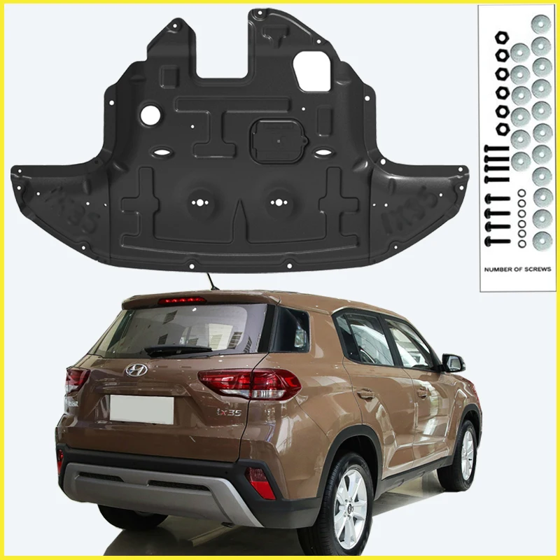 For Hyundai IX35 2018-2021 Black Under Engine Guard Plate Splash Shield Mud Fender Cover Mudguard Protector