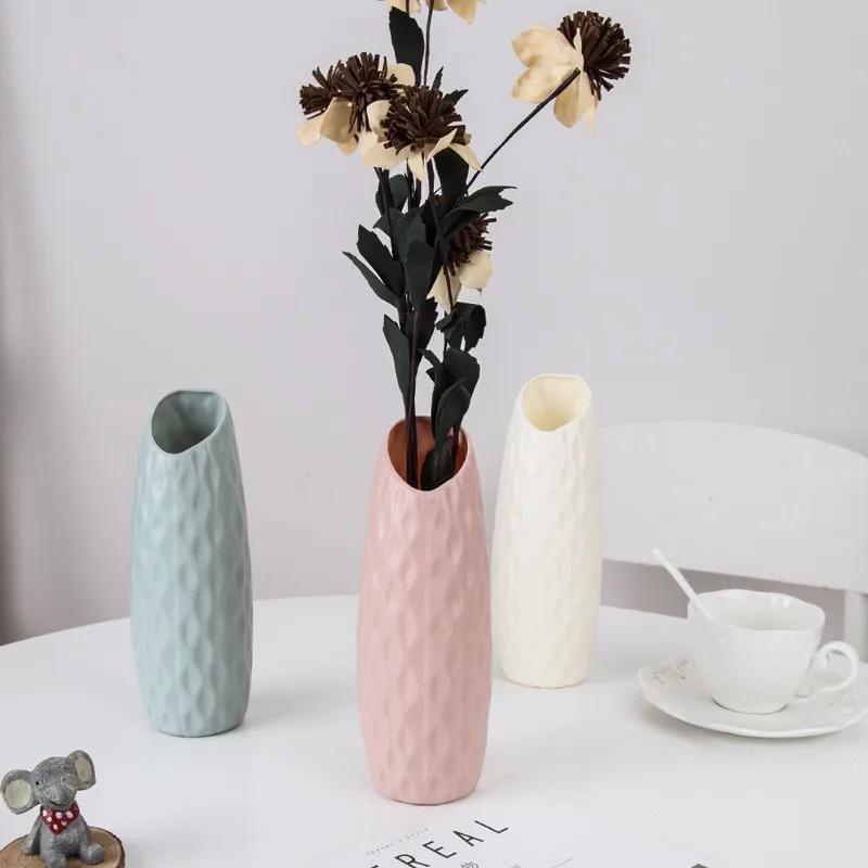 Nordische Plastik vase, Wohnzimmer, schlag feste Simulations vasen dekoration, kreative und minimalist ische Keramik vase