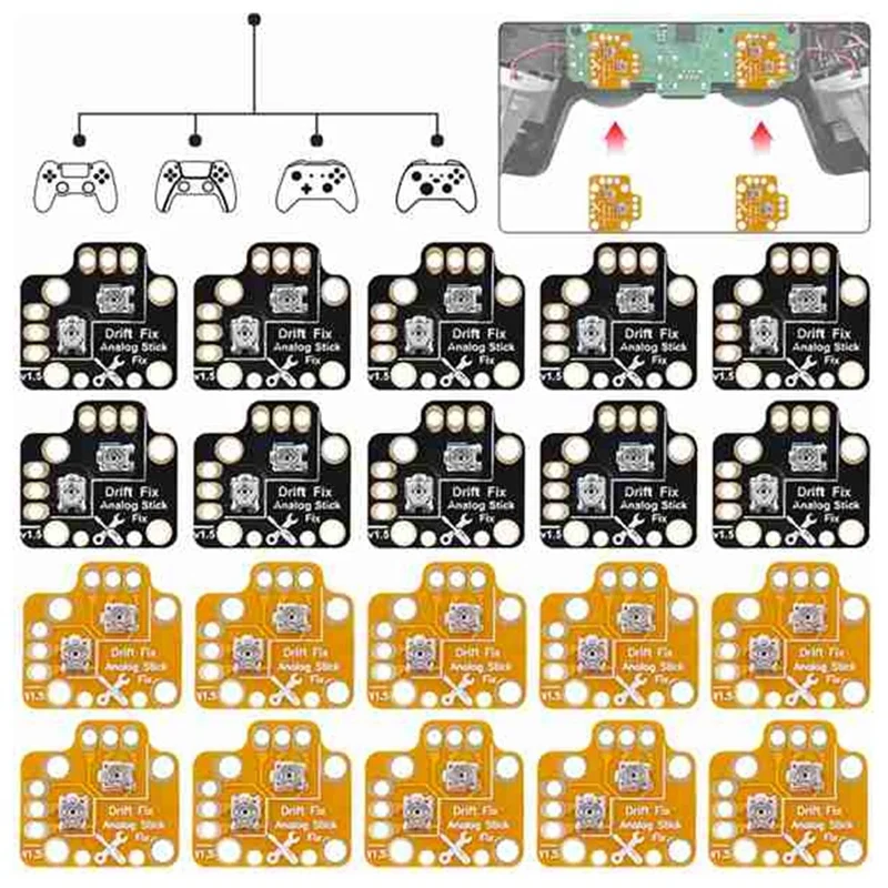 Gamepad Joystick Drift Repair Board Controller Analog Thumb Stick Drift Fix Mod For PS5 PS4  One/Series S/X 10 Pieces