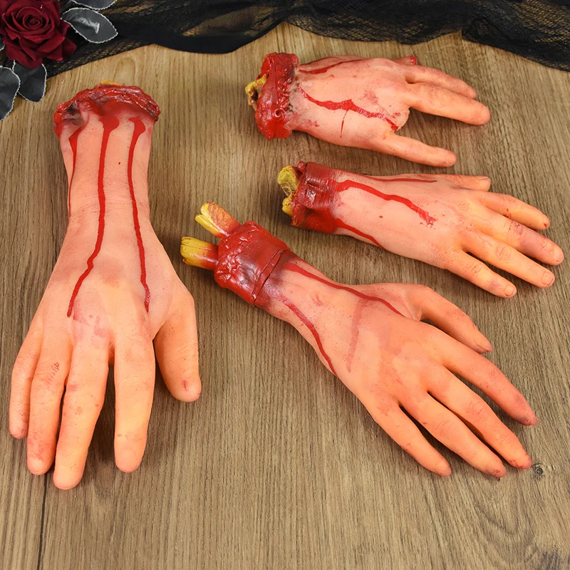 Horror Halloween Decor Bloed Horror Gebroken Handvoet Latex Enge Nepbeen Voet Hersenhart Halloween Feestartikelen Enge Rekwisieten