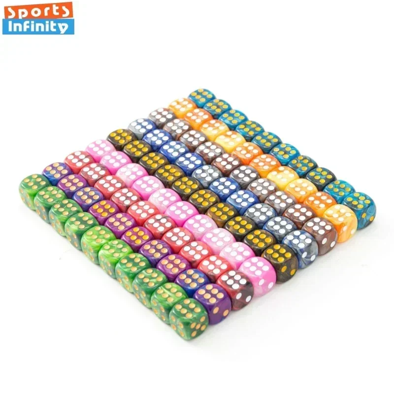 12mm 10Pcs of Round Corner Colorful Point Dice Desktop Toy Collection  D6 Board Gaming Dices Set  for Entertainment Accessories